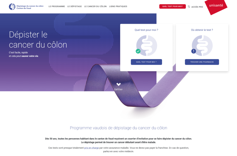 Depistage cancer du colon - Accueil